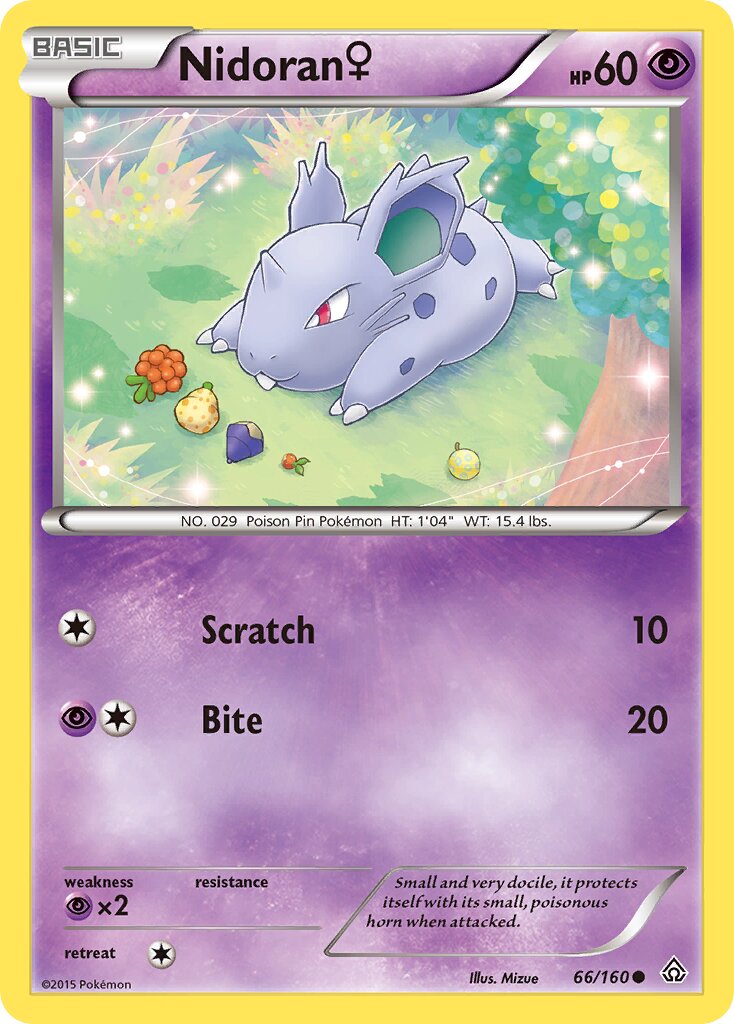 Nidoran ♀ 066/160 — Primal Clash (English Pokémon TCG card)