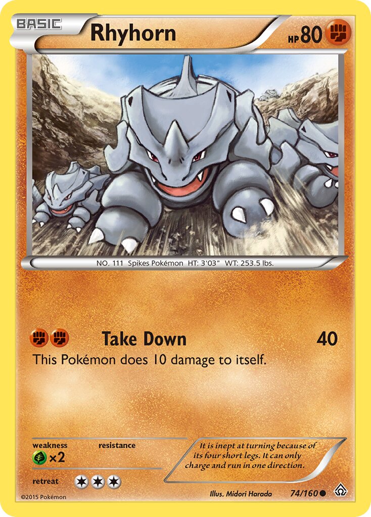Rhyhorn 074/160 — Primal Clash (English Pokémon TCG card)
