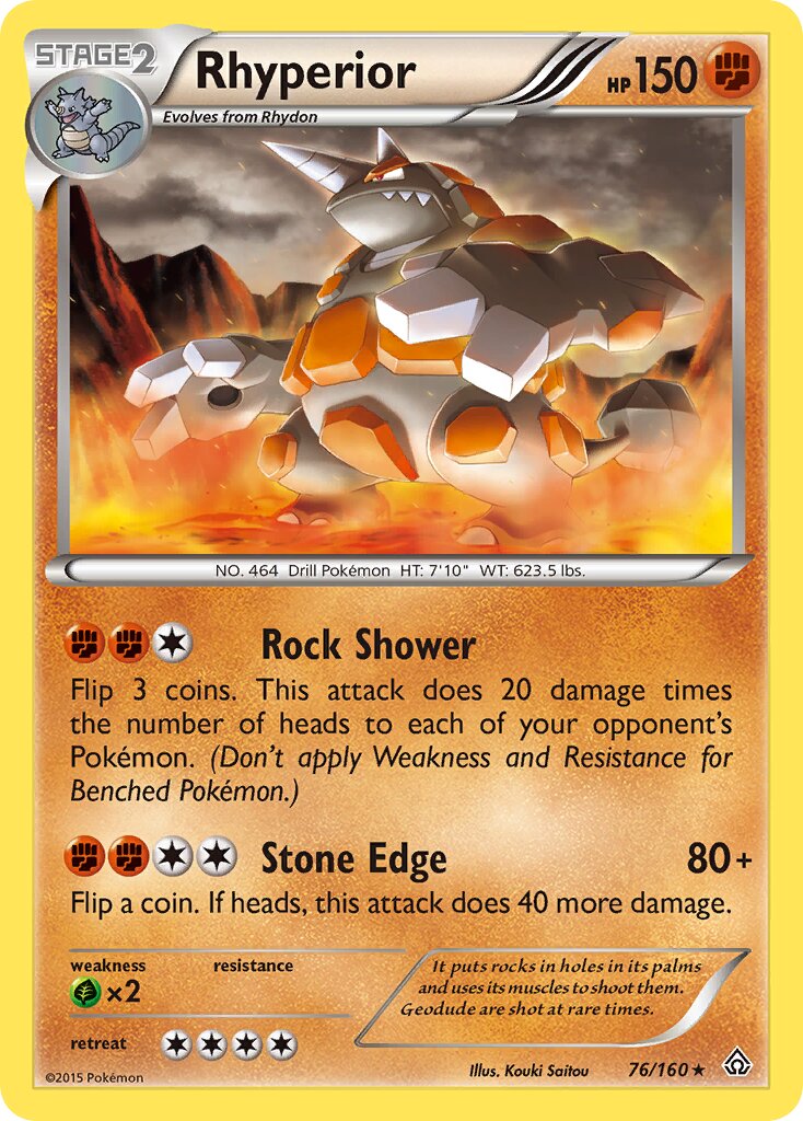 Rhyperior 076/160 — Primal Clash (English Pokémon TCG card)