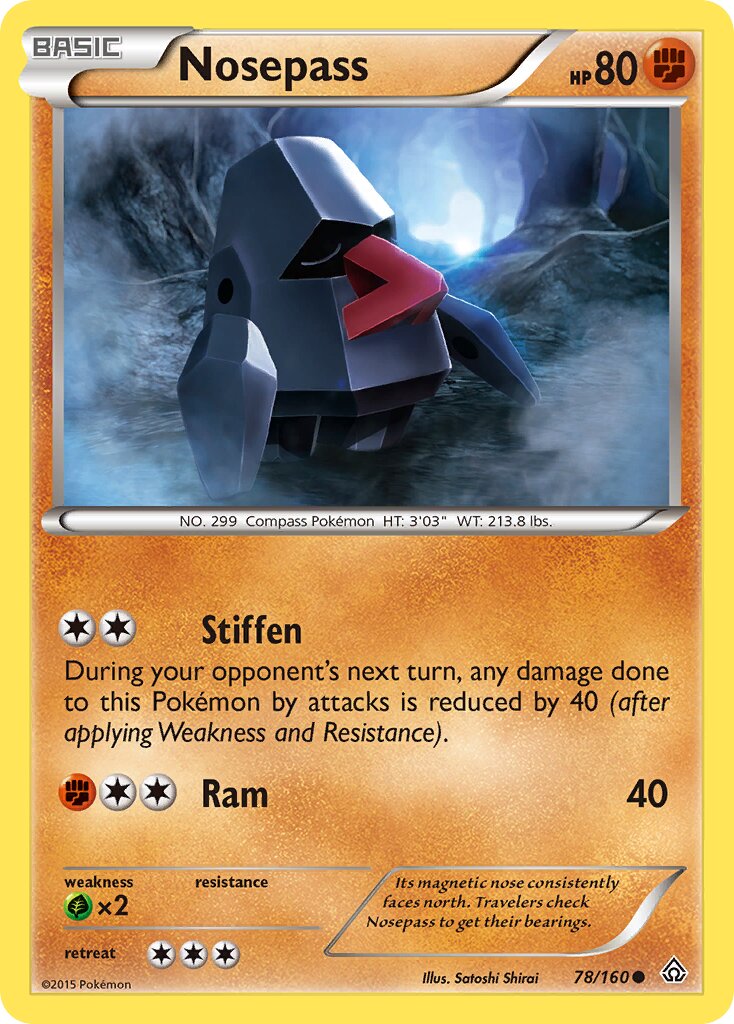 Nosepass 078/160 — Primal Clash (English Pokémon TCG card)