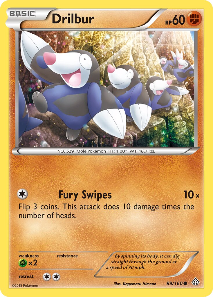 Drilbur 089/160 — Primal Clash (English Pokémon TCG card)