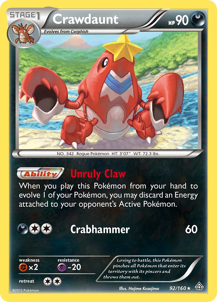 Crawdaunt 092/160 — Primal Clash (English Pokémon TCG card)