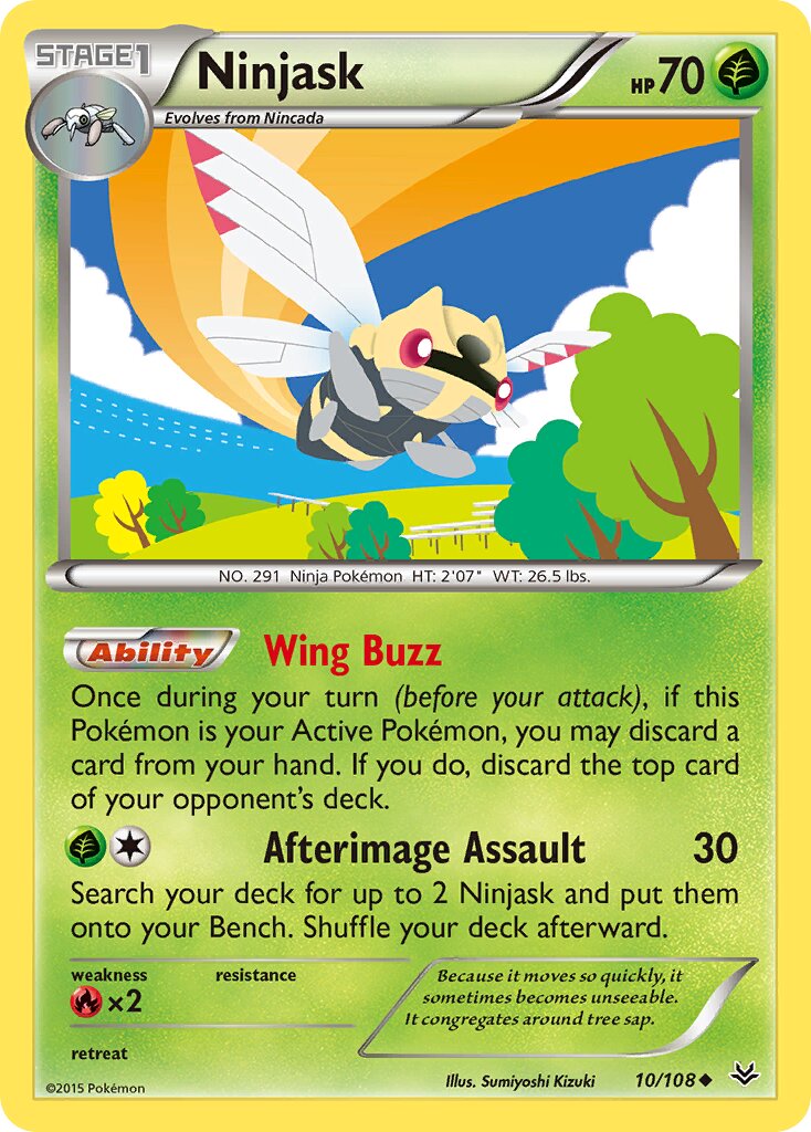 Ninjask 010/108 — Roaring Skies (English Pokémon TCG card)