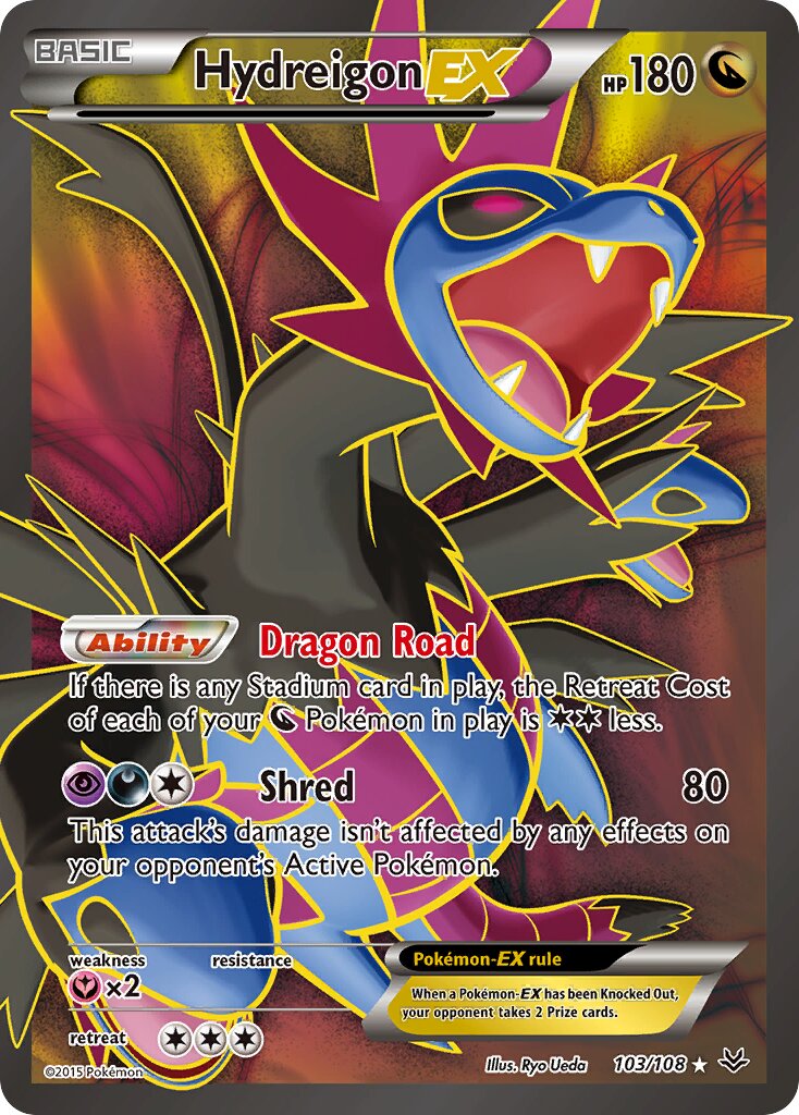 Hydreigon-EX 103/108 — Roaring Skies (English Pokémon TCG card)