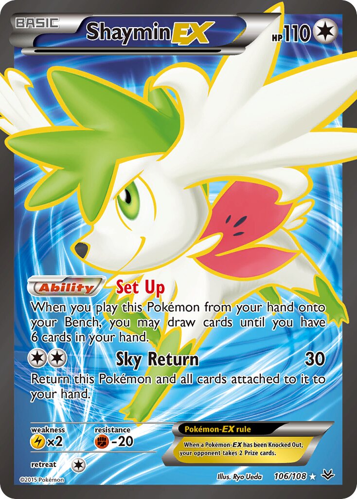 Shaymin-EX 106/108 — Roaring Skies (English Pokémon TCG card)