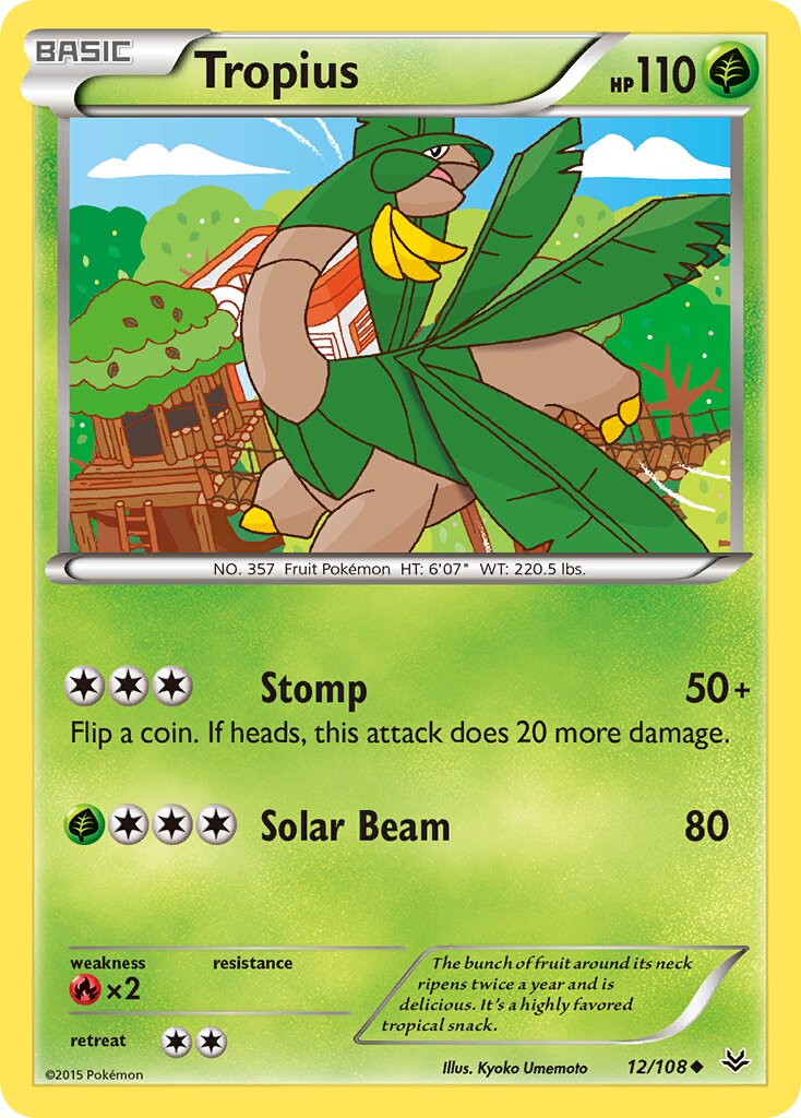 Tropius 012/108 — Roaring Skies (English Pokémon TCG card)