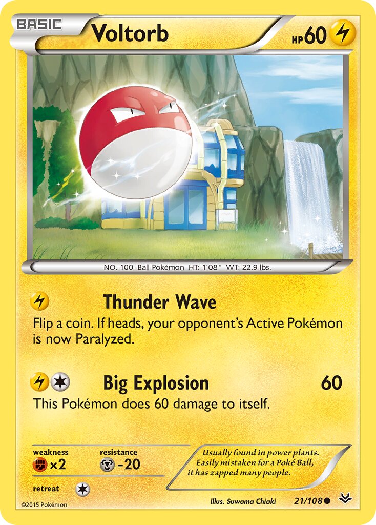 Voltorb 021/108 — Roaring Skies (English Pokémon TCG card)
