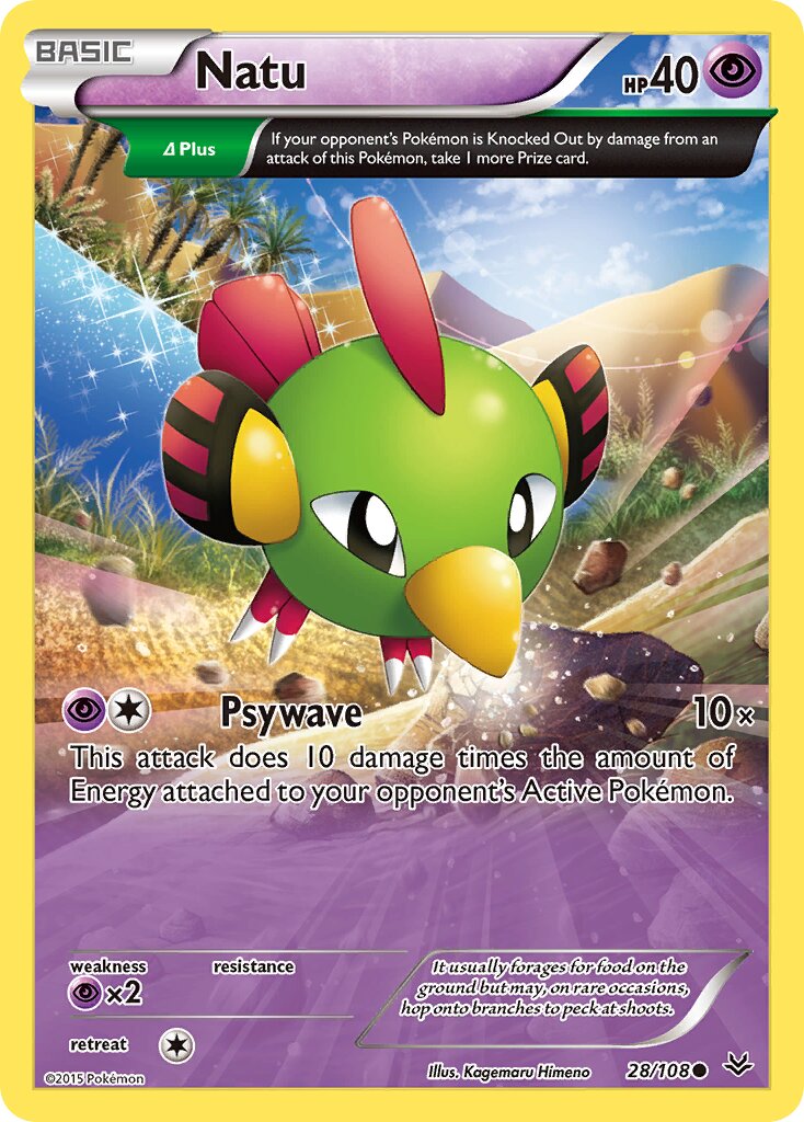 Natu 028/108 — Roaring Skies (English Pokémon TCG card)