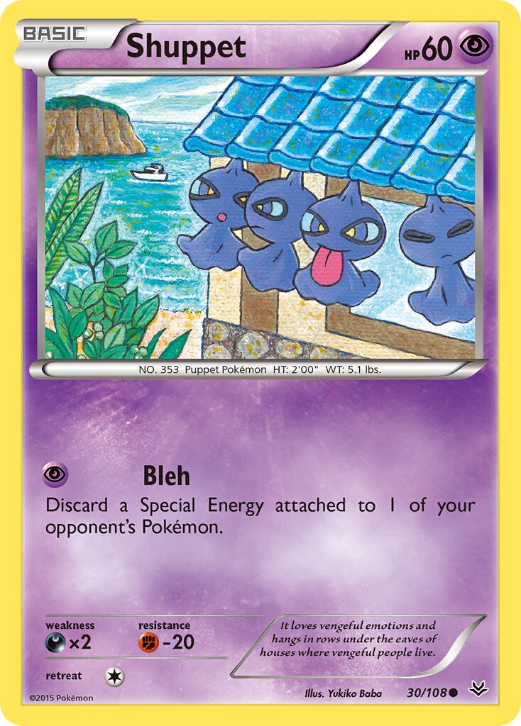 Shuppet 030/108 — Roaring Skies (English Pokémon TCG card)