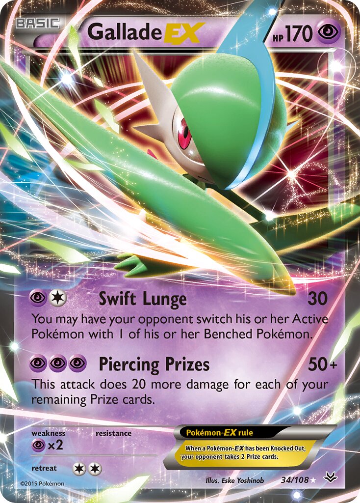 Gallade-EX 034/108 — Roaring Skies (English Pokémon TCG card)