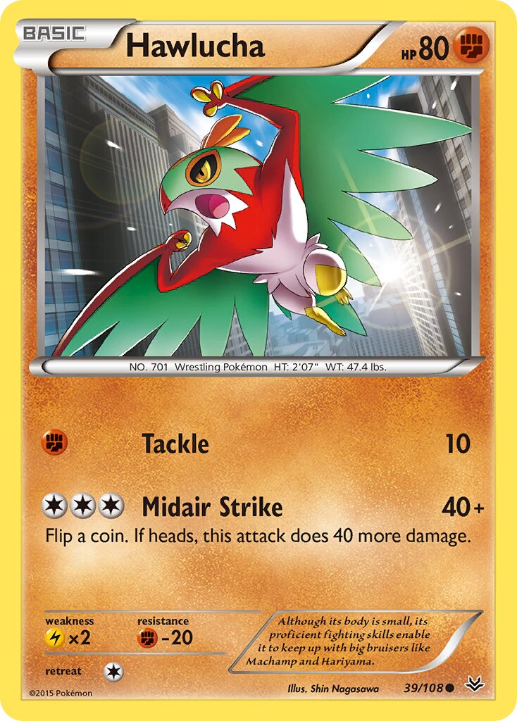 Hawlucha 039/108 — Roaring Skies (English Pokémon TCG card)
