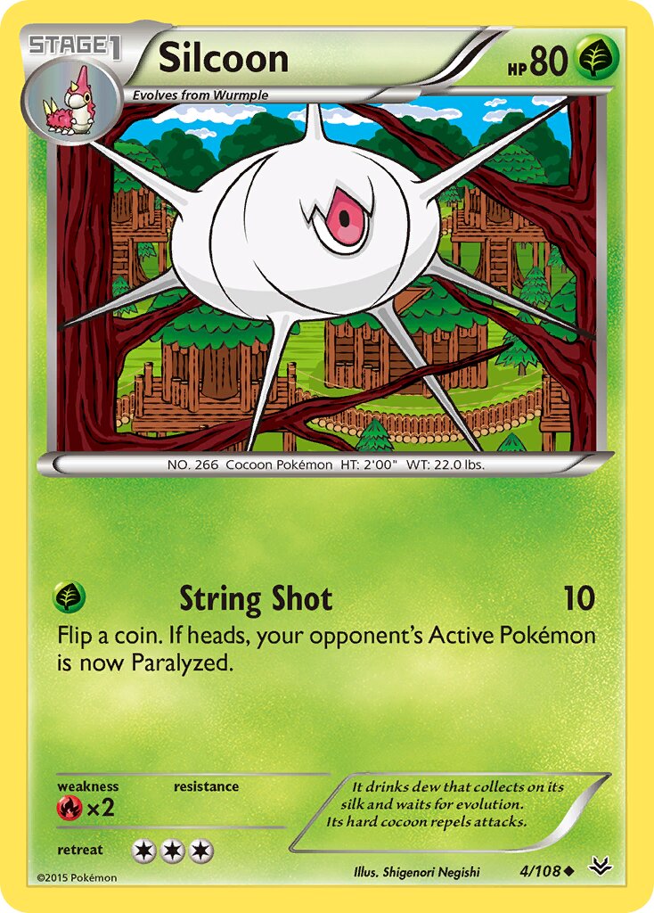 Silcoon 004/108 — Roaring Skies (English Pokémon TCG card)