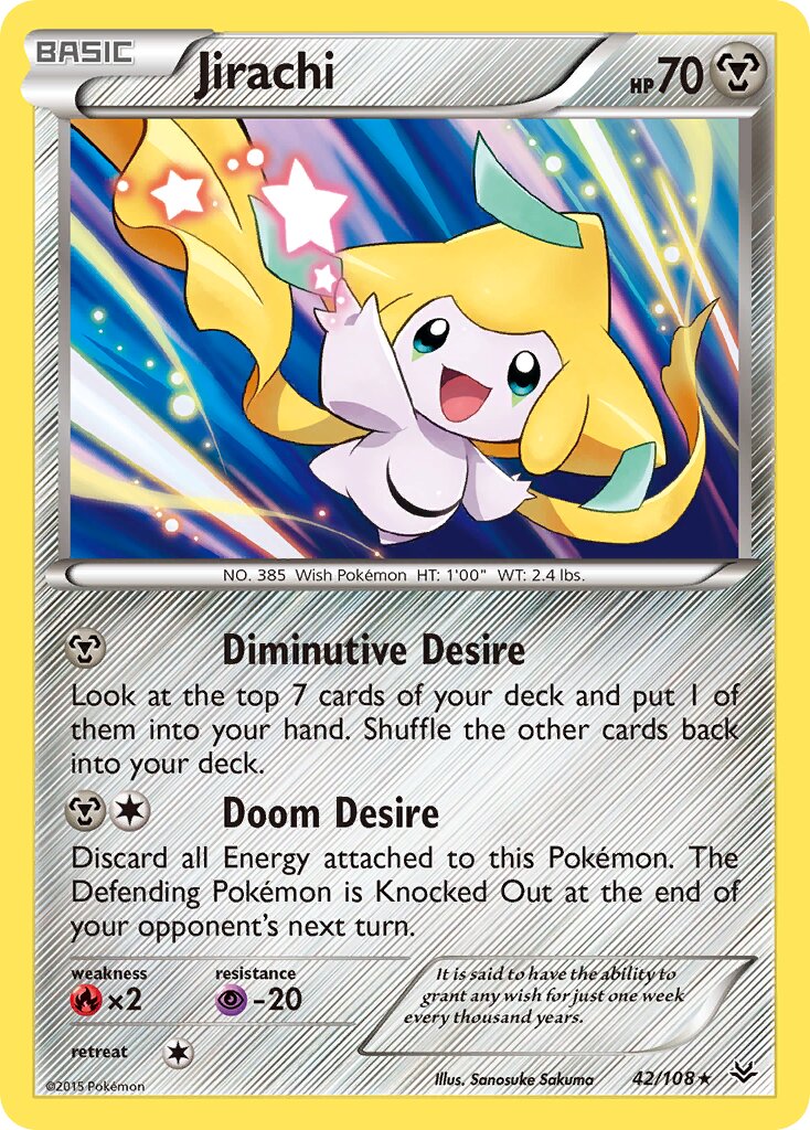 Jirachi 042/108 — Roaring Skies (English Pokémon TCG card)
