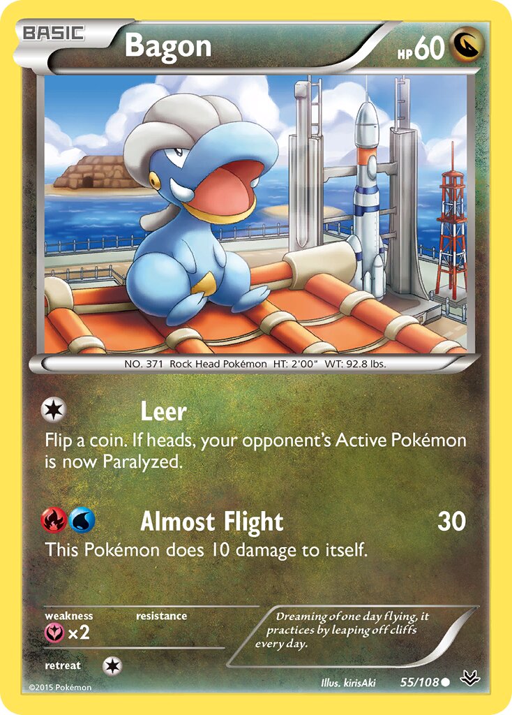 Bagon 055/108 — Roaring Skies (English Pokémon TCG card)