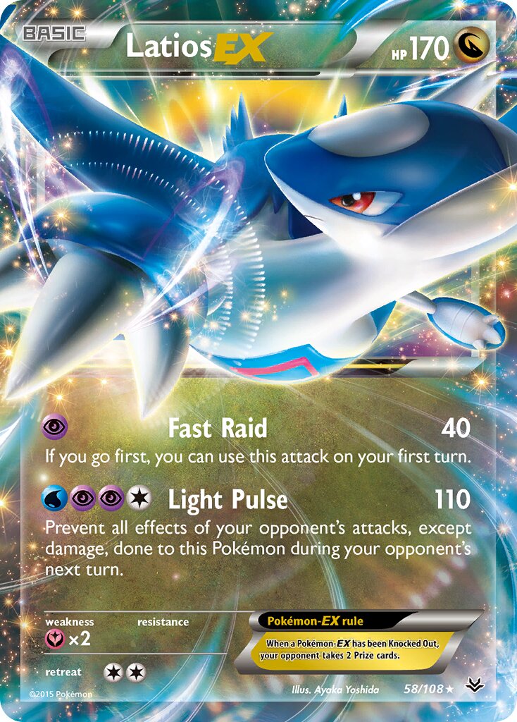 Latios-EX 058/108 — Roaring Skies (English Pokémon TCG card)