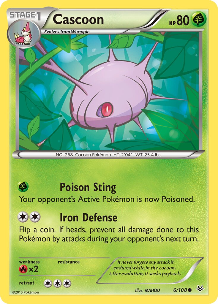 Cascoon 006/108 — Roaring Skies (English Pokémon TCG card)