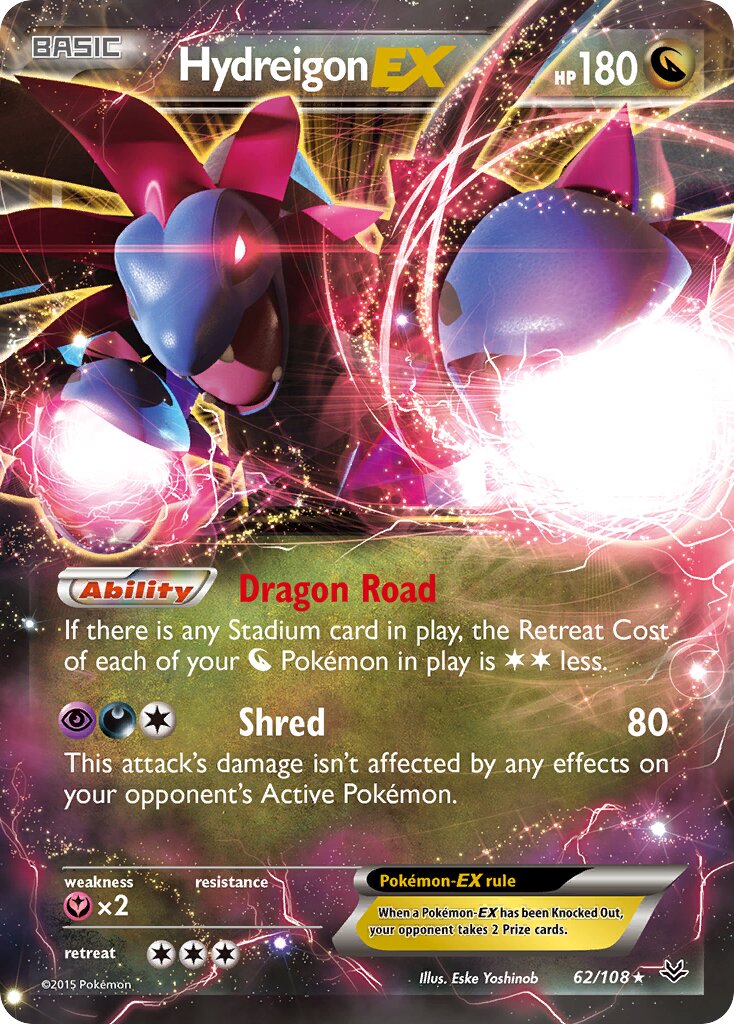 Hydreigon-EX 062/108 — Roaring Skies (English Pokémon TCG card)
