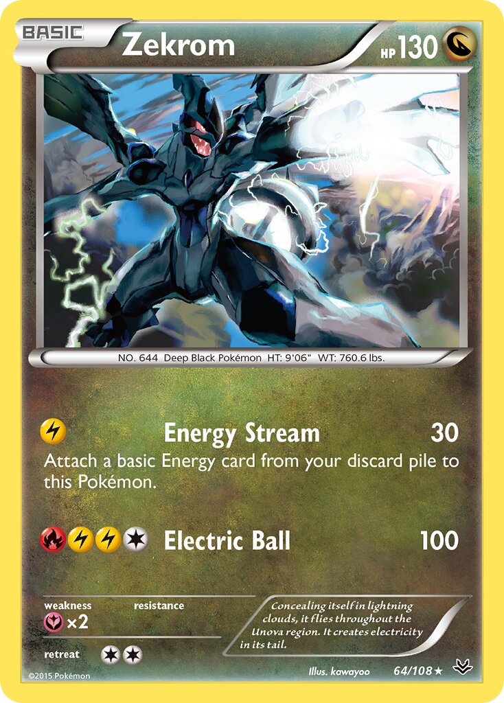 Zekrom 064/108 — Roaring Skies (English Pokémon TCG card)