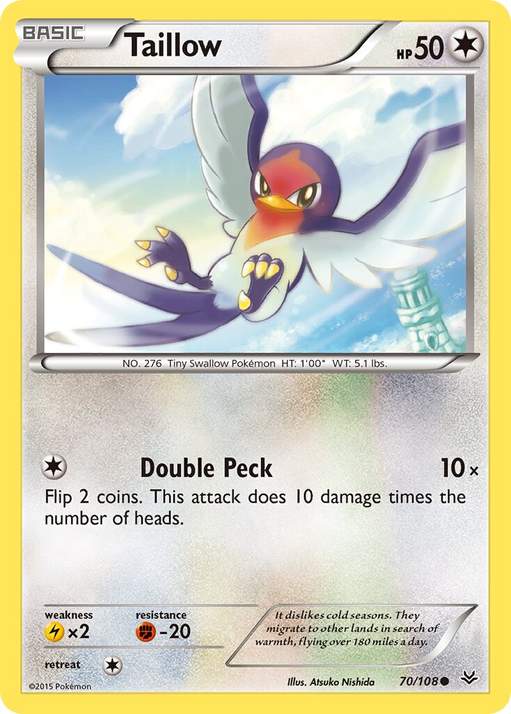 Taillow 070/108 — Roaring Skies (English Pokémon TCG card)