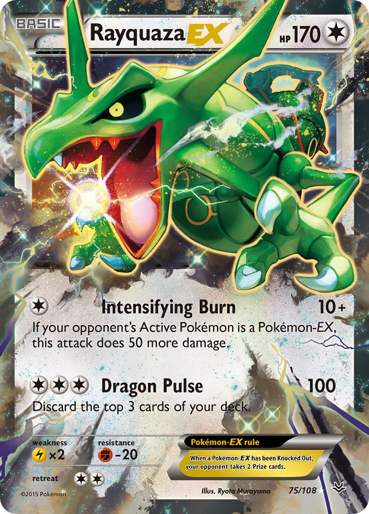Rayquaza-EX 075/108 — Roaring Skies (English Pokémon TCG card)