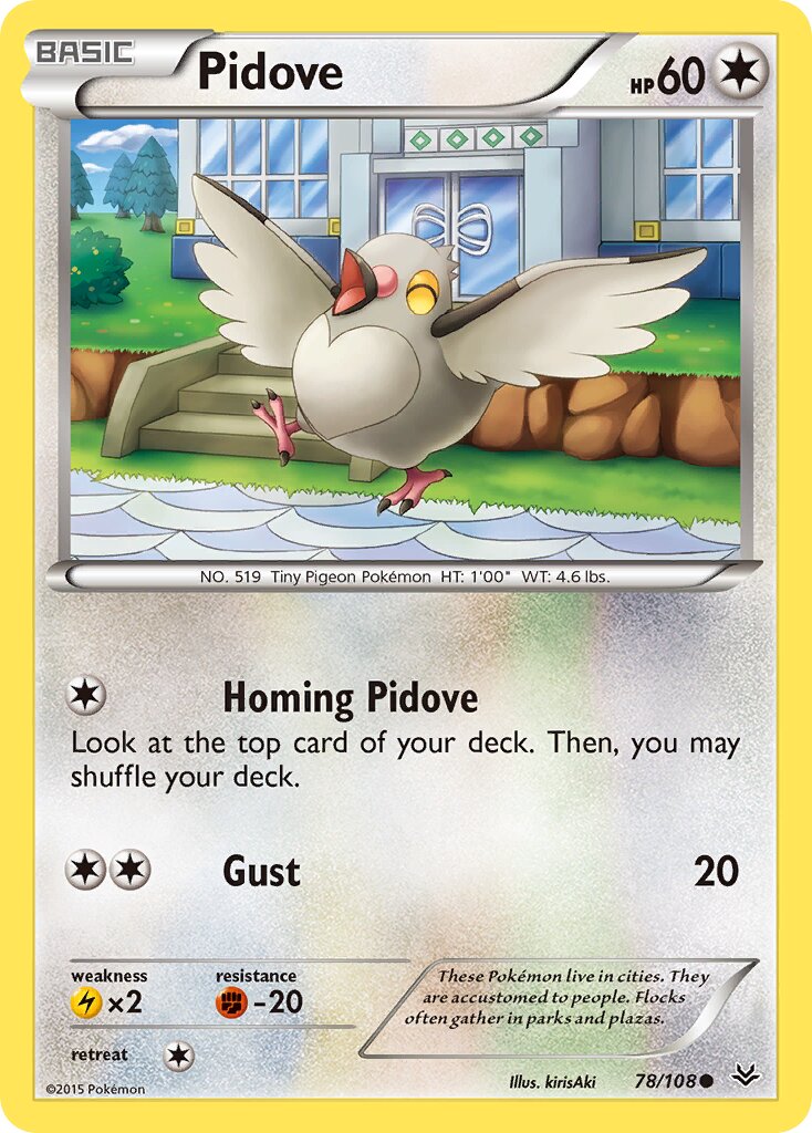 Pidove 078/108 — Roaring Skies (English Pokémon TCG card)