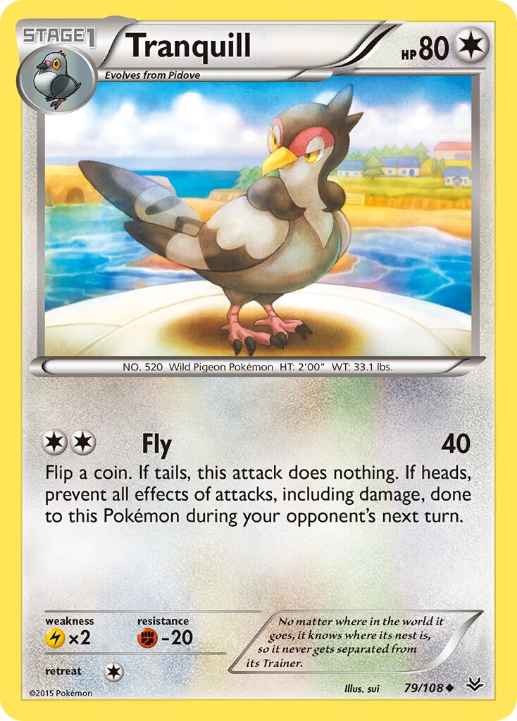 Tranquill 079/108 — Roaring Skies (English Pokémon TCG card)