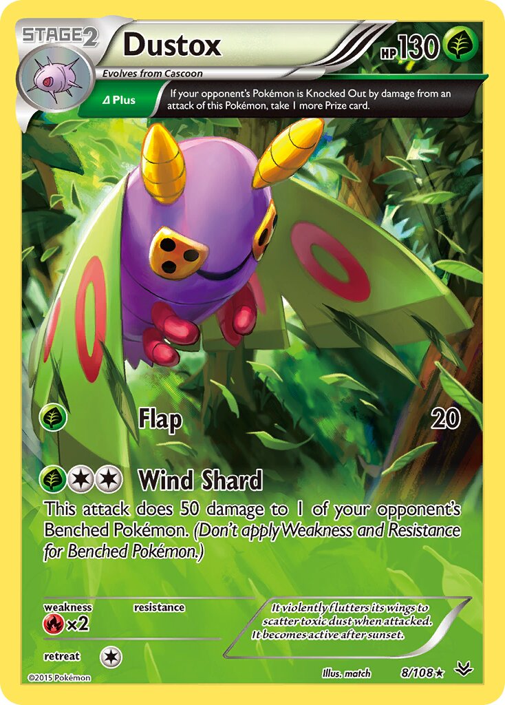 Dustox 008/108 — Roaring Skies (English Pokémon TCG card)