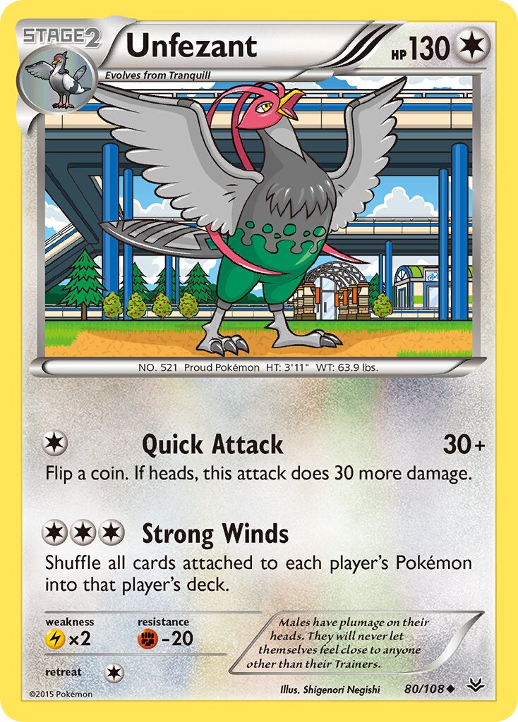 Unfezant 080/108 — Roaring Skies (English Pokémon TCG card)