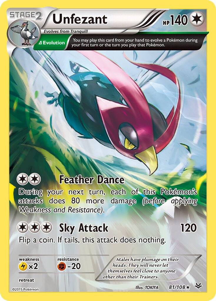 Unfezant 081/108 — Roaring Skies (English Pokémon TCG card)