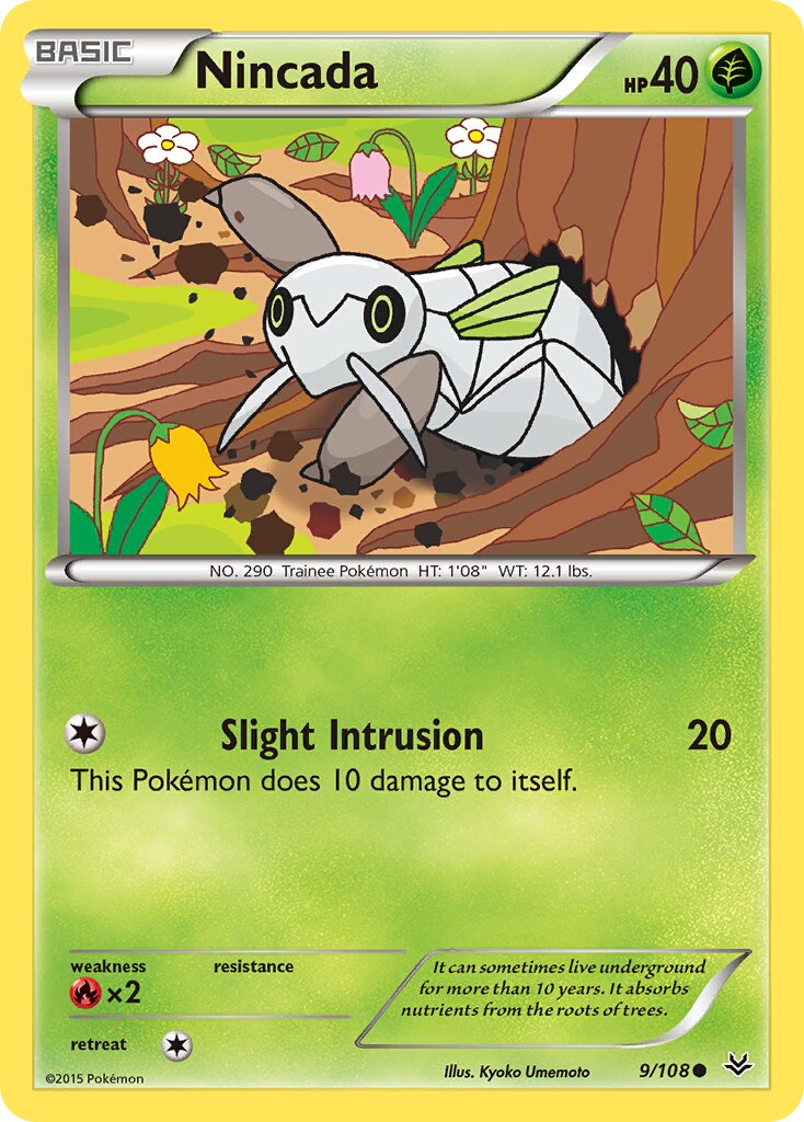 Nincada 009/108 — Roaring Skies (English Pokémon TCG card)