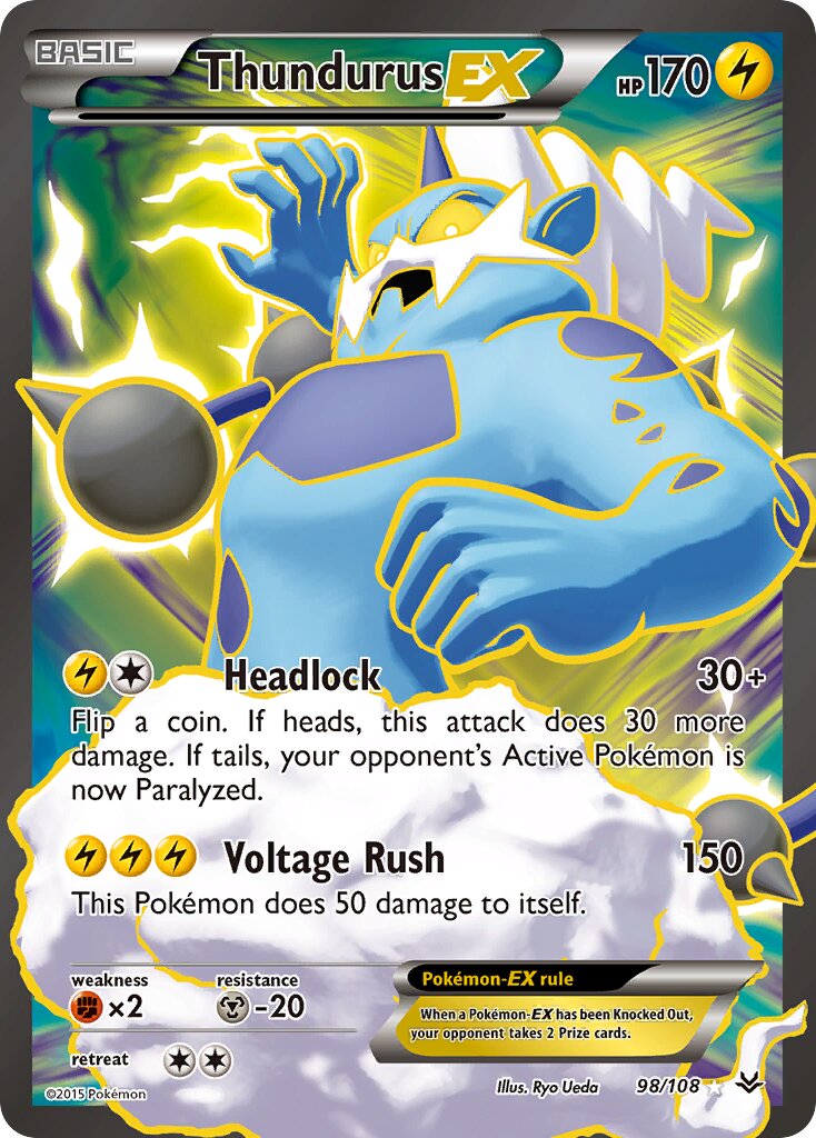 Thundurus-EX 098/108 — Roaring Skies (English Pokémon TCG card)