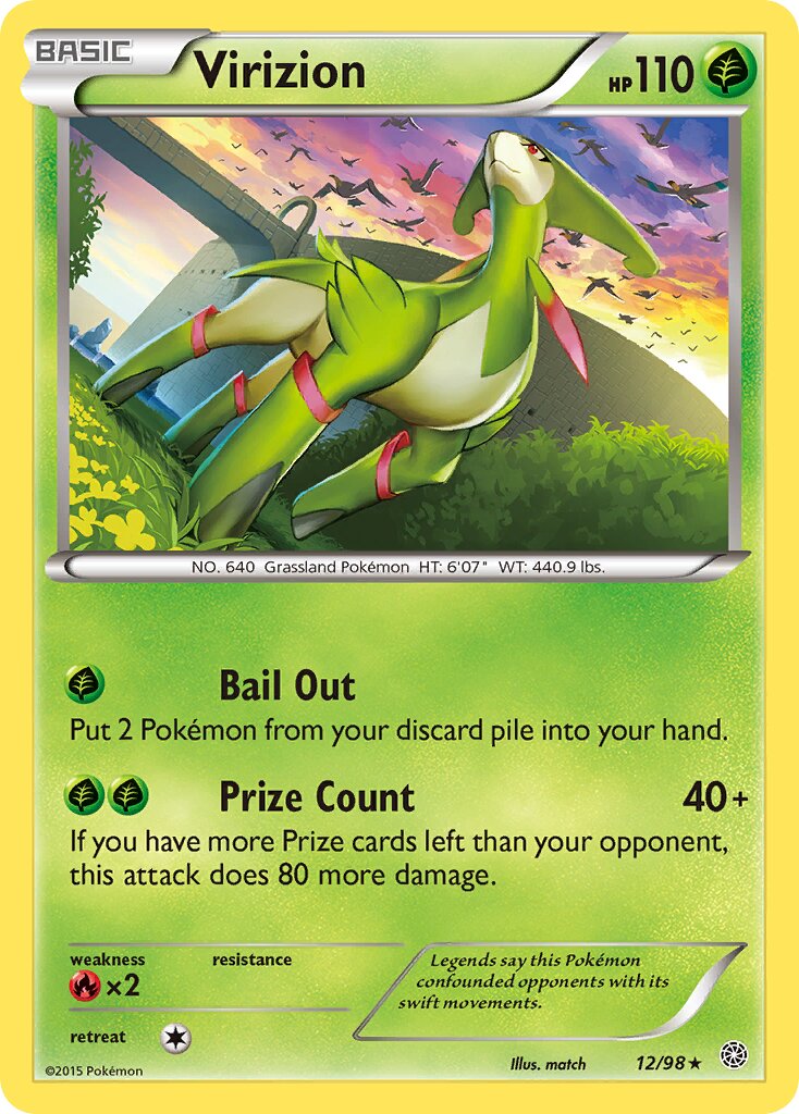 Virizion 012/98 — Ancient Origins (English Pokémon TCG card)