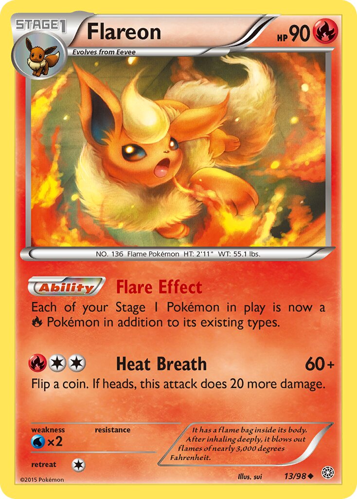 Flareon 013/98 — Ancient Origins (English Pokémon TCG card)
