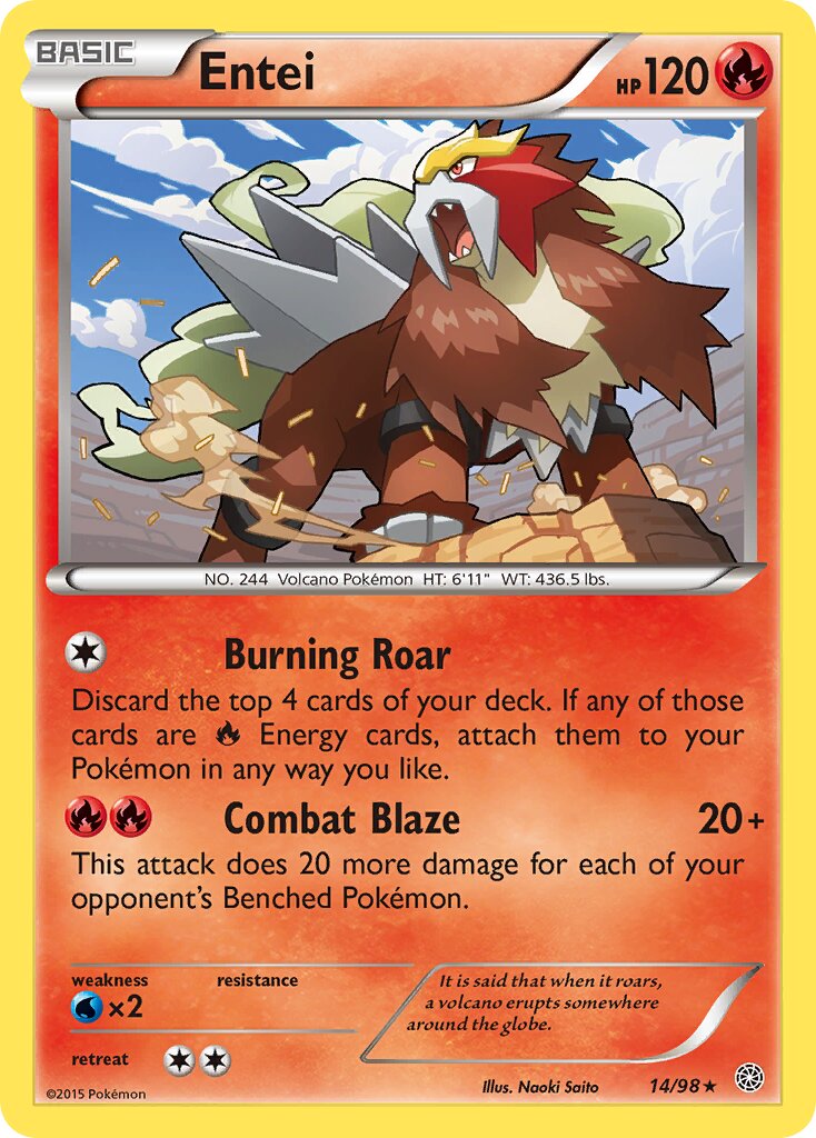 Entei 014/98 — Ancient Origins (English Pokémon TCG card)