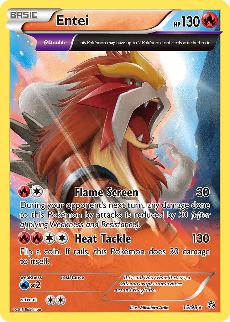 Entei 015/98 — Ancient Origins (English Pokémon TCG card)