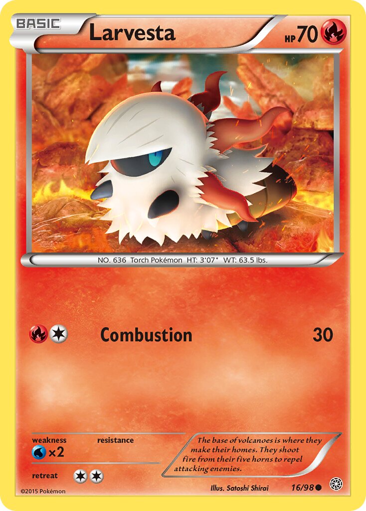 Larvesta 016/98 — Ancient Origins (English Pokémon TCG card)