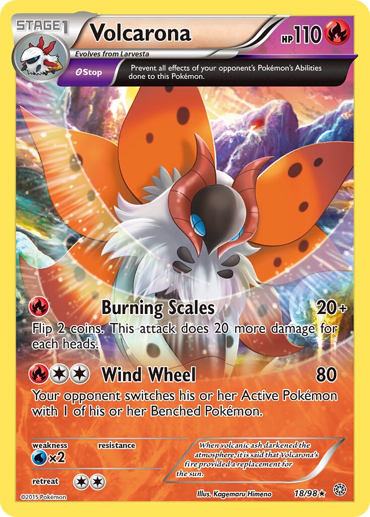 Volcarona 018/98 — Ancient Origins (English Pokémon TCG card)