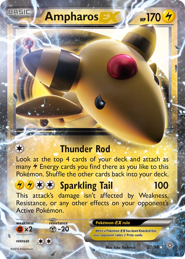 Ampharos-EX 027/98 — Ancient Origins (English Pokémon TCG card)