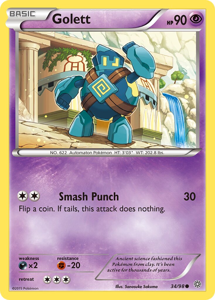 Golett 034/98 — Ancient Origins (English Pokémon TCG card)