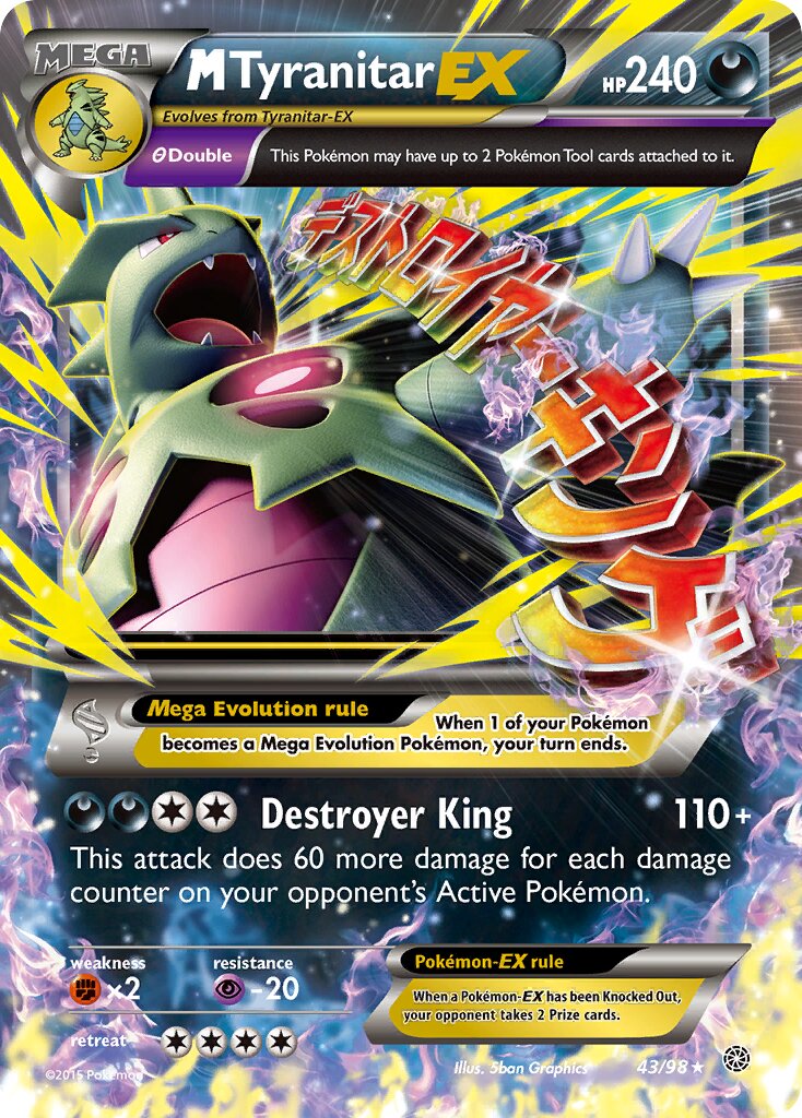 M Tyranitar-EX 043/98 — Ancient Origins (English Pokémon TCG card)