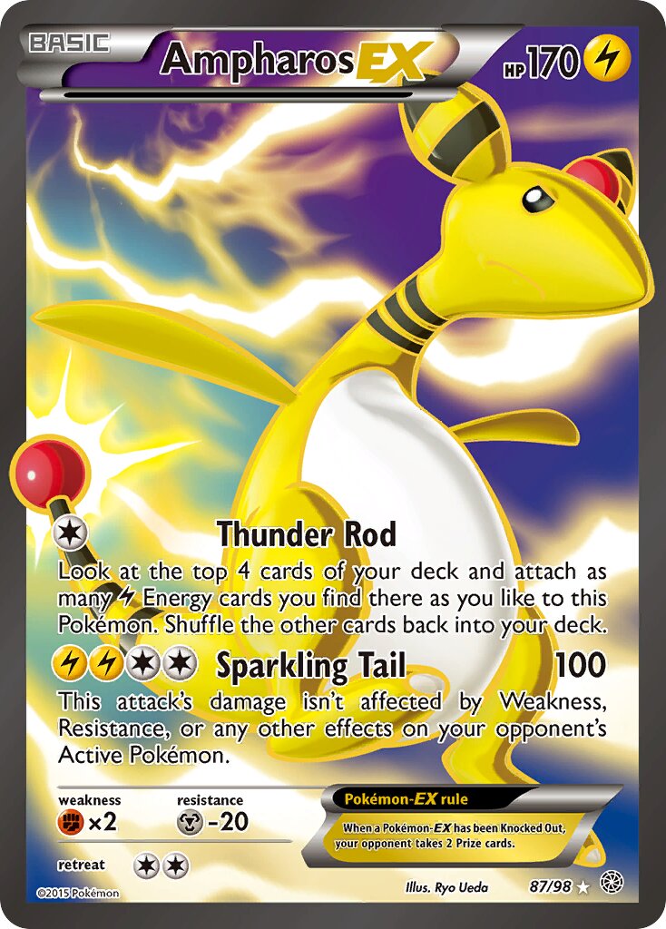 Ampharos-EX 087/98 — Ancient Origins (English Pokémon TCG card)