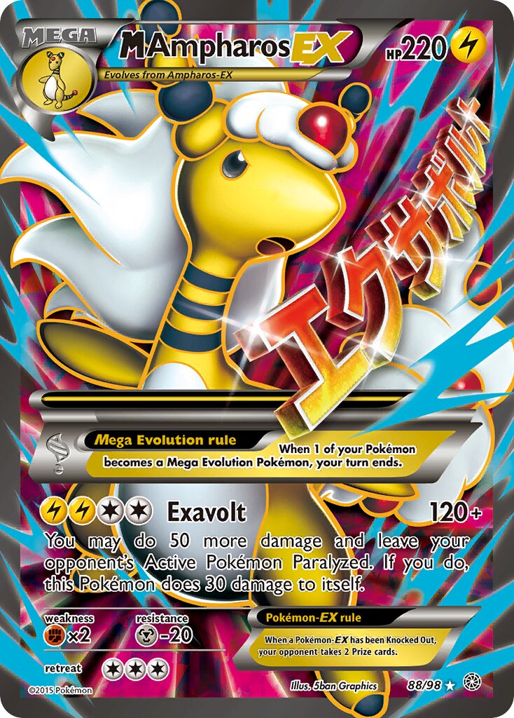 M Ampharos-EX 088/98 — Ancient Origins (English Pokémon TCG card)