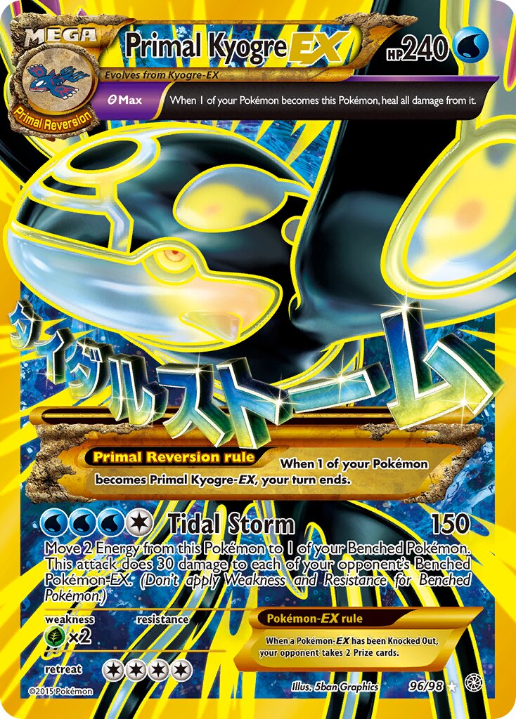 Primal Kyogre-EX 096/98 — Ancient Origins (English Pokémon TCG card)
