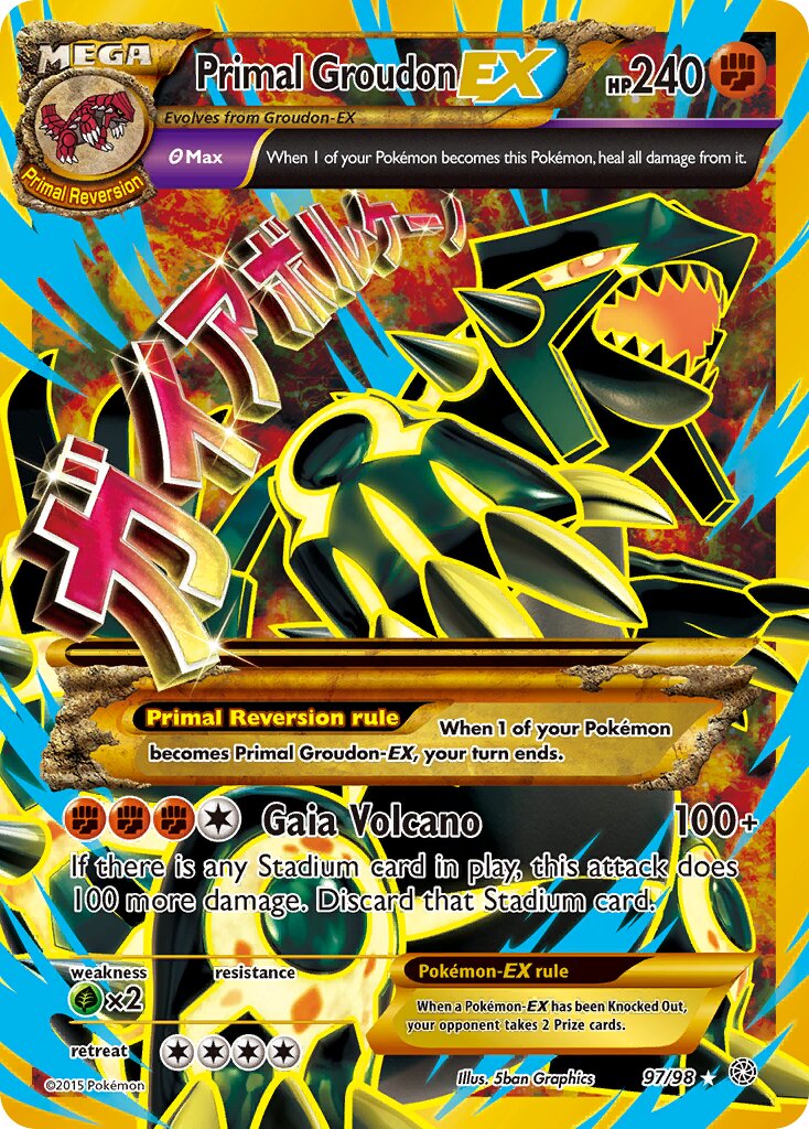 Primal Groudon-EX 097/98 — Ancient Origins (English Pokémon TCG card)