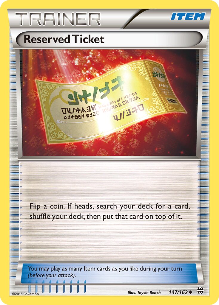 Reserved Ticket 147/164 — BREAKthrough (English Pokémon TCG card)