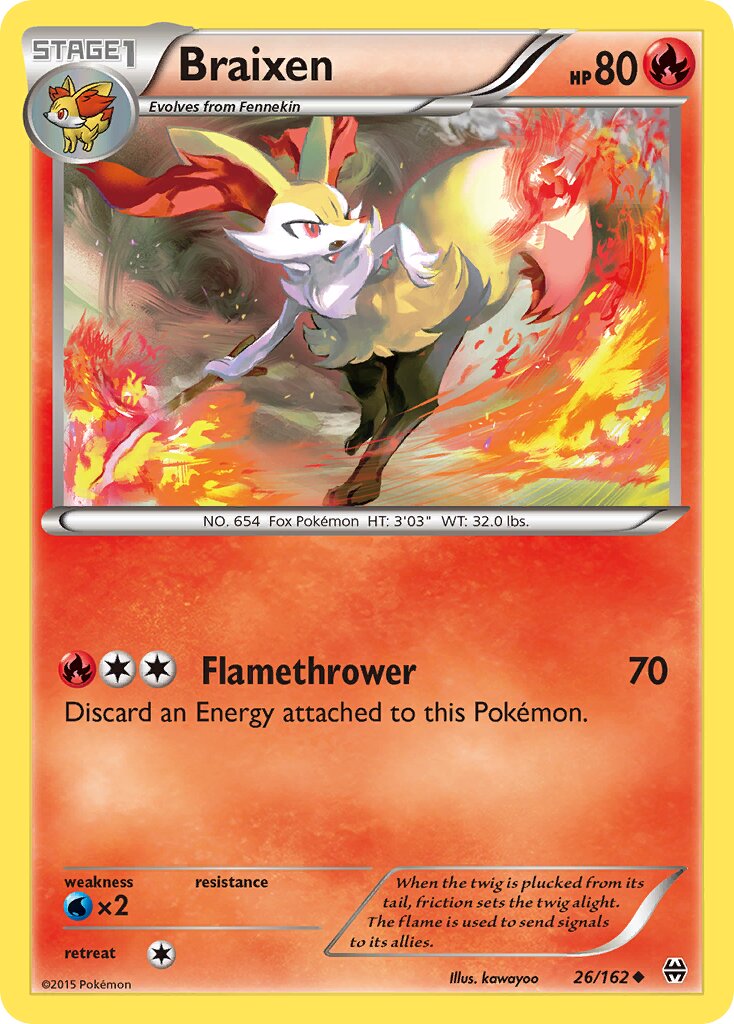 Braixen 026/164 — BREAKthrough (English Pokémon TCG card)