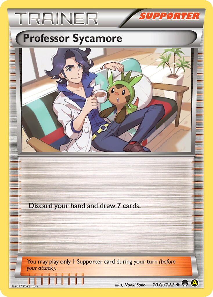 Professor Sycamore 107a/122 — Yellow A Alternate (English Pokémon TCG card)
