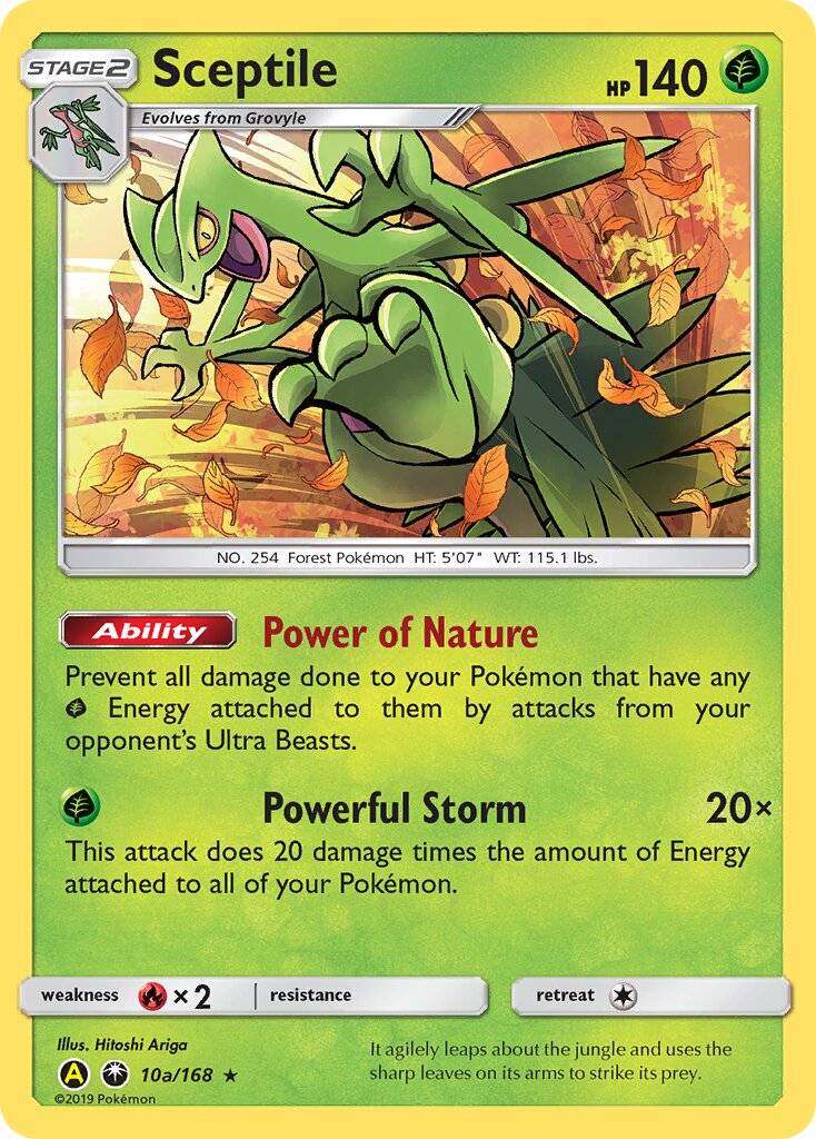 Sceptile 10a/168 — Yellow A Alternate (English Pokémon TCG card)