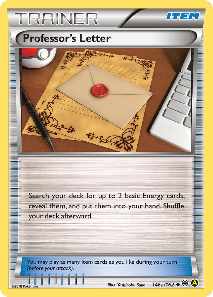 Professor's Letter 146a/162 — Yellow A Alternate (English Pokémon TCG card)