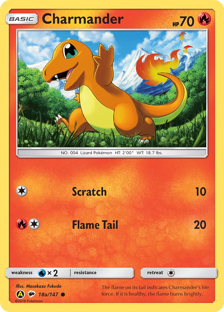 Charmander 18a/147 — Yellow A Alternate (English Pokémon TCG card)